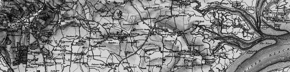 Old map of Tolleshunt D'Arcy in 1895