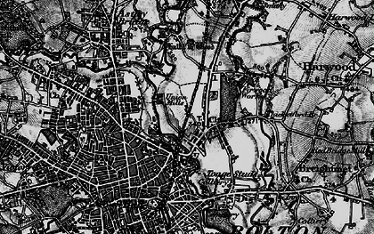 Old map of Tonge Moor in 1896