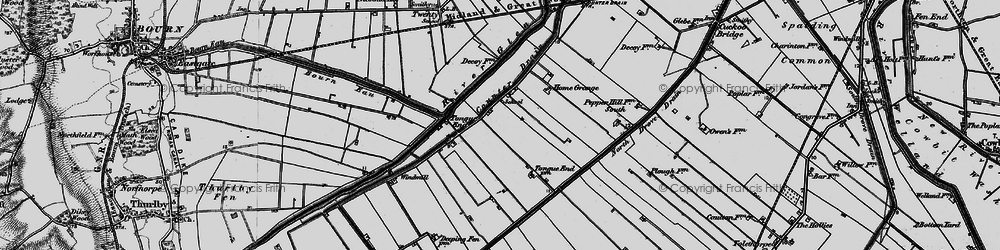 Old map of Tongue End in 1898