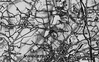 Old map of Top of Hebers in 1896