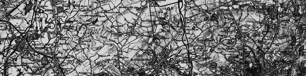 Old map of Top of Hebers in 1896