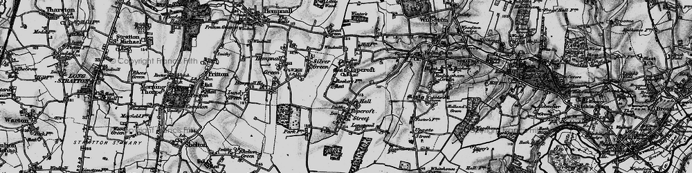 Old map of Topcroft in 1898