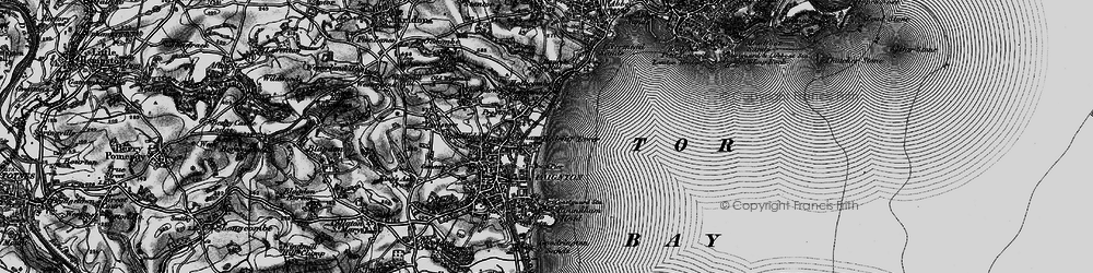 Old map of Torbay in 1898