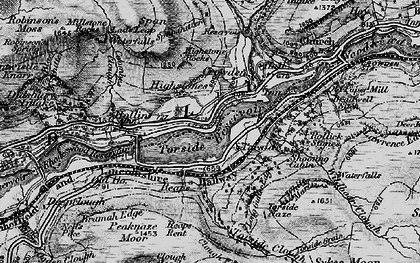 Old map of Torside Reservoir in 1896