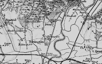 Old map of Tortington in 1895