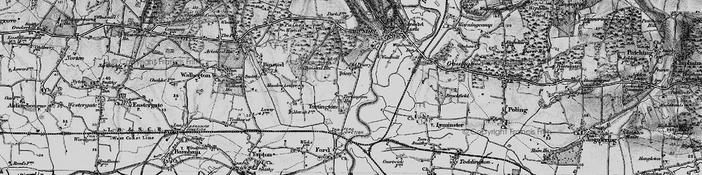 Old map of Tortington in 1895