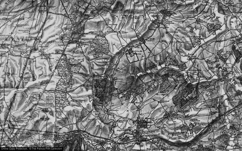 Old Map of Historic Map covering Abbotstone Down in 1895
