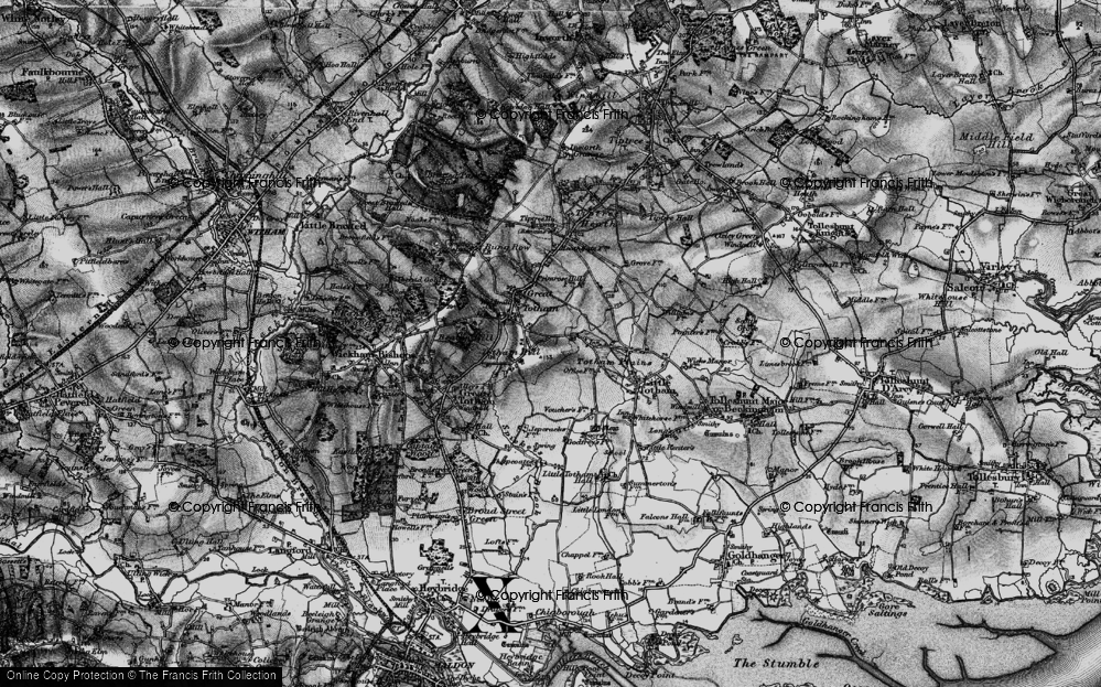 Old Map of Totham Hill, 1896 in 1896