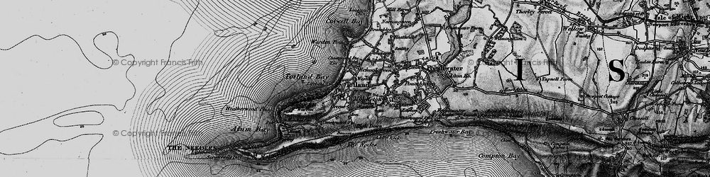 Old map of Totland in 1895