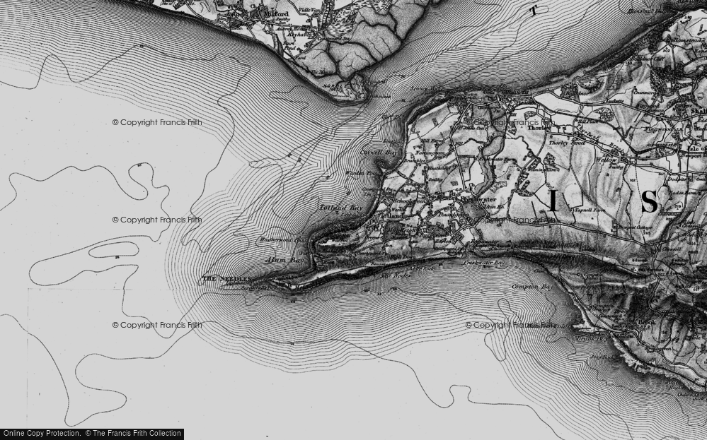 Old Map of Totland Bay, 1895 in 1895