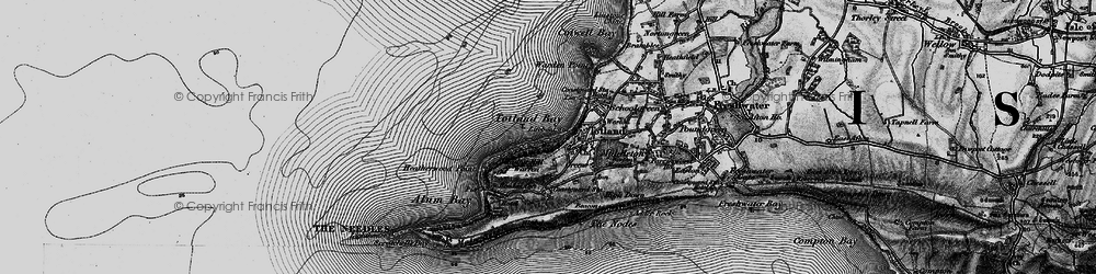 Old map of Totland Bay in 1895
