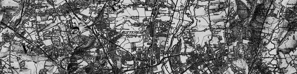 Old map of Tottenham in 1896