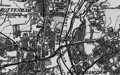 Old map of Tottenham Hale in 1896
