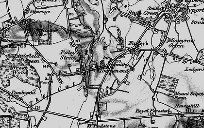 Old map of Touchen-end in 1895
