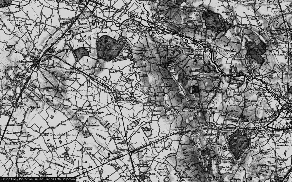 Old Map of Town Centre, 1896 in 1896