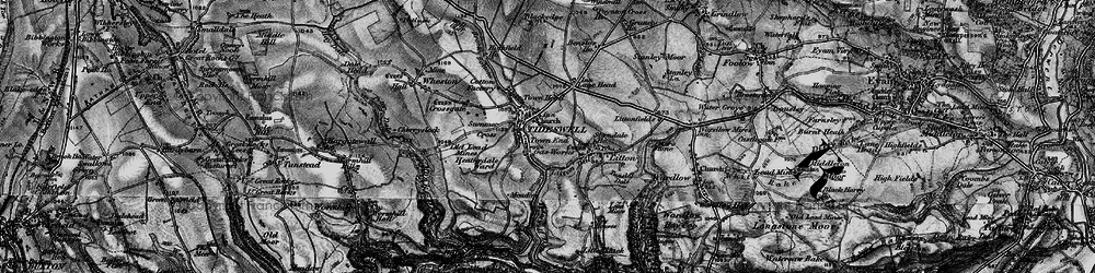 Old map of Tideswell Dale in 1896