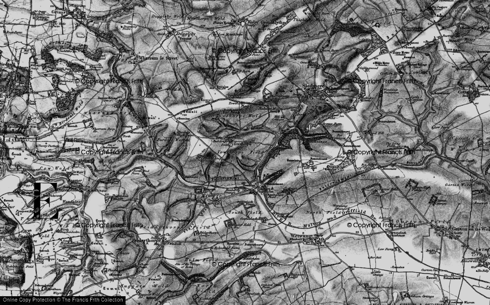 Old Map of Historic Map covering Badger Wood in 1898