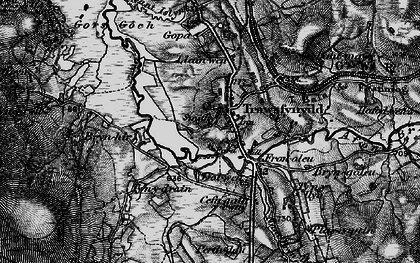 Old map of Afon Crawcwellt in 1899