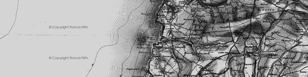 Old map of Trebarwith Strand in 1895