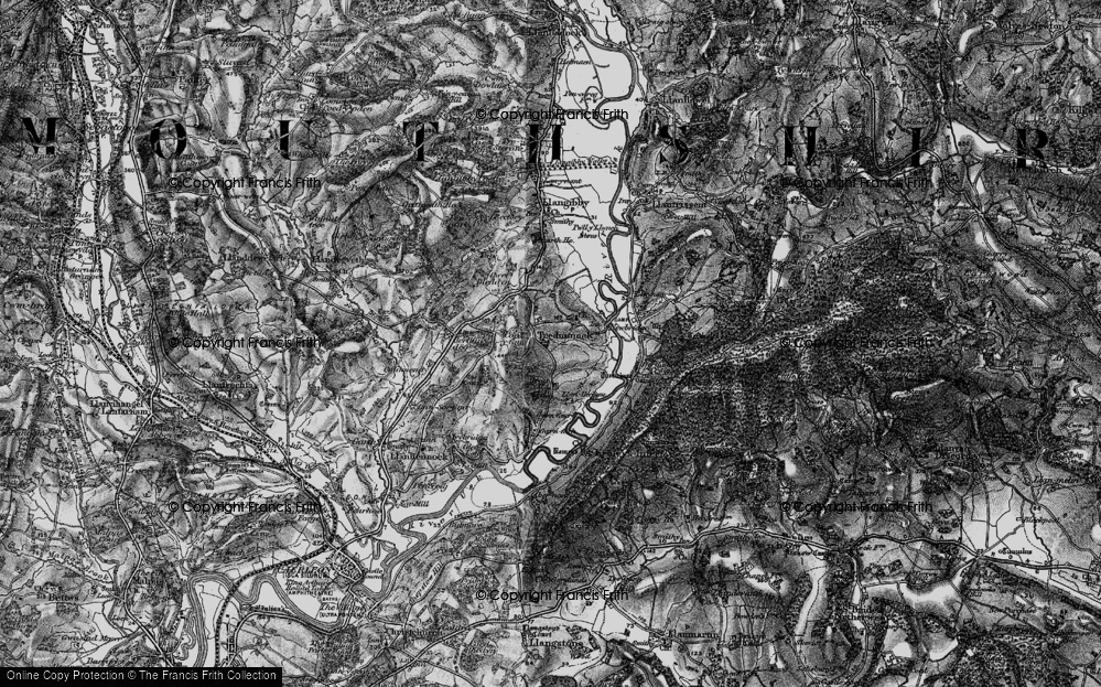 Old Map of Historic Map covering Llwyncelyn in 1897