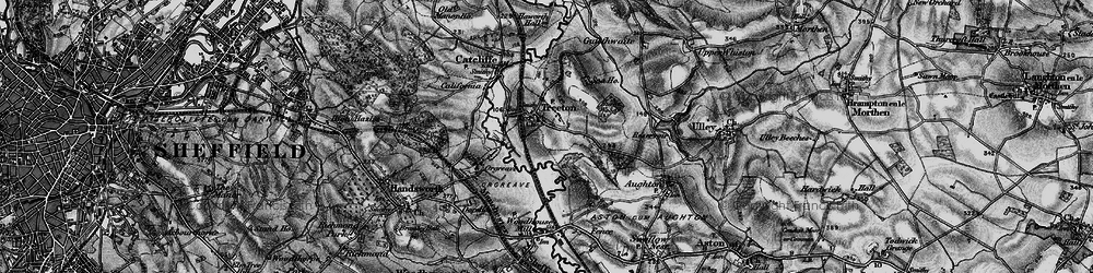 Old map of Treeton in 1896