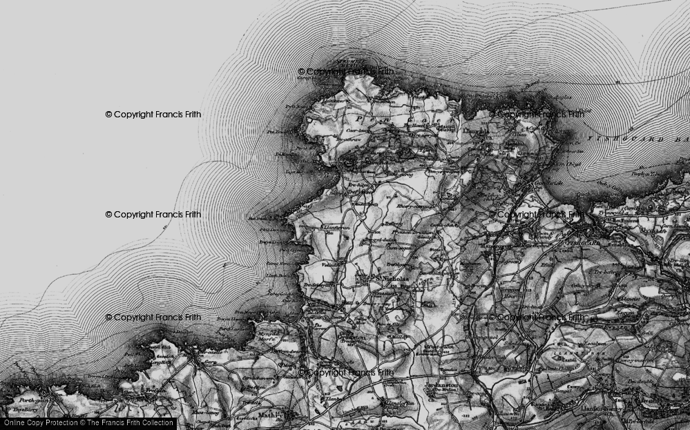 Old Map of Historic Map covering Ynys Melyn in 1898