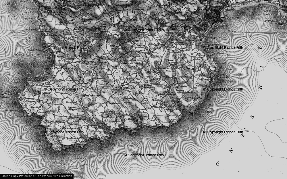 Old Map of Tregadgwith, 1895 in 1895