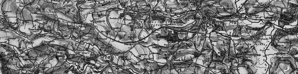 Old map of Tregadillett in 1895