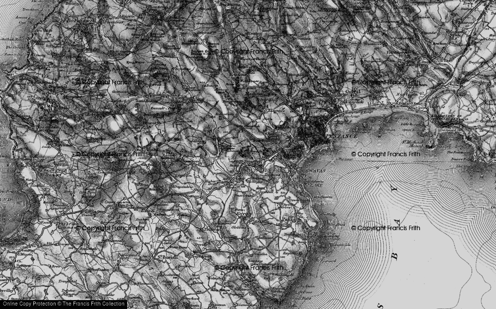 Old Map of Tregavarah, 1895 in 1895