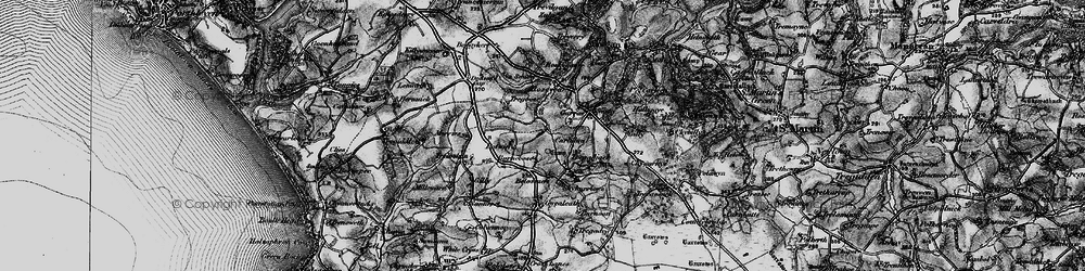 Old map of Burncoose in 1895
