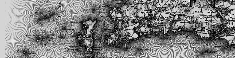 Old map of Trwyn Ogof Hen in 1898