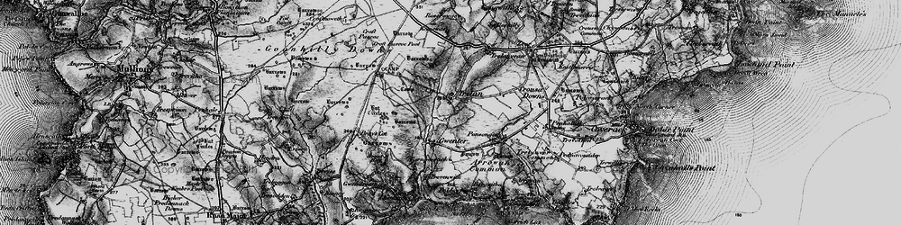 Old map of Goonhilly Downs in 1895