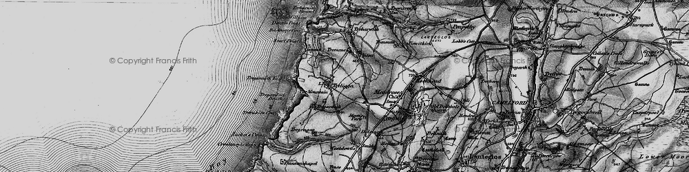 Old map of Treligga in 1895