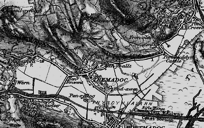 Old map of Tremadog in 1899