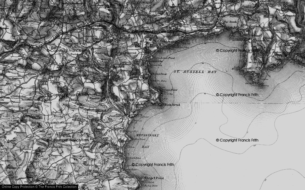 Old Map of Trenarren, 1895 in 1895