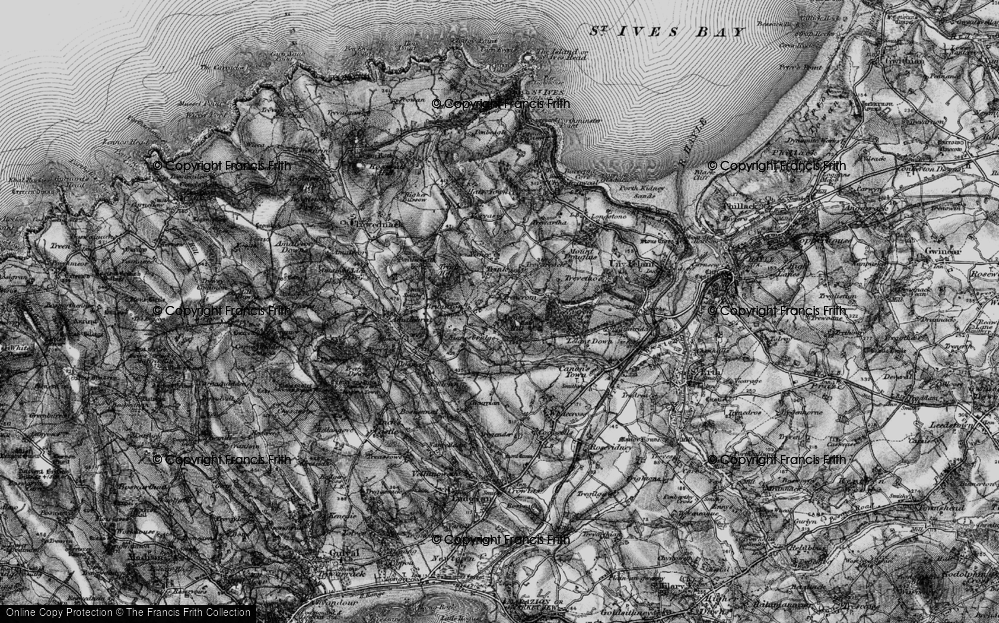 Old Map of Trencrom, 1896 in 1896