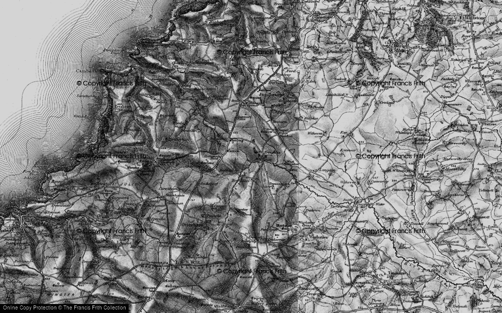 Old Map of Historic Map covering West Langdon in 1895
