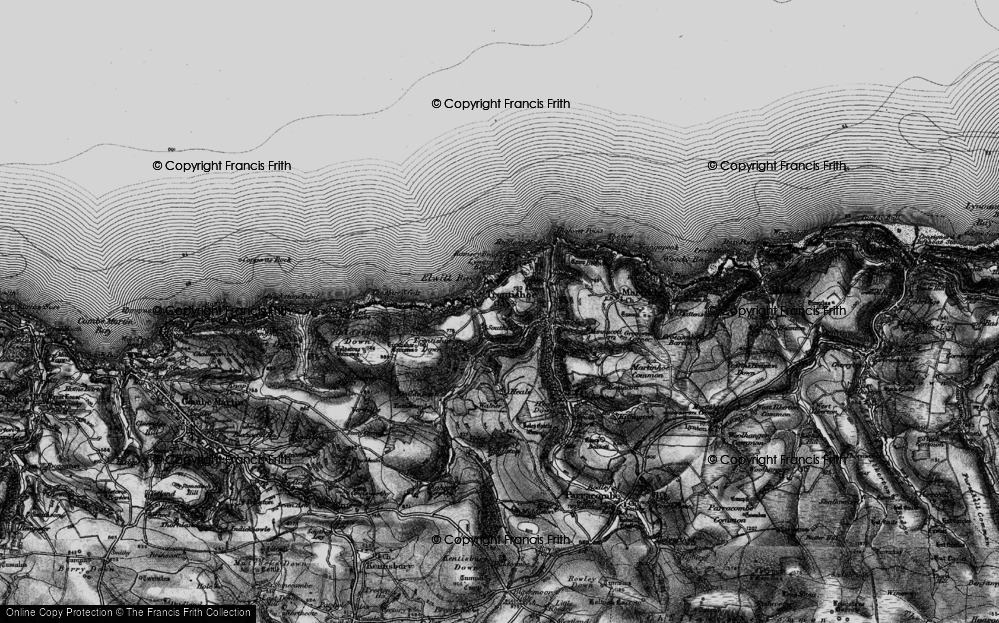 Old Map of Trentishoe, 1898 in 1898