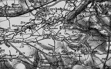 Old map of Treoes in 1897