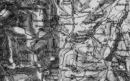 Old map of Treskinnick Cross in 1896