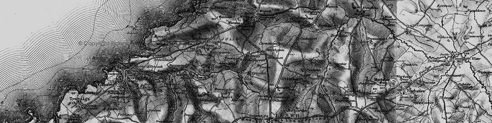 Old map of Tresparrett in 1895