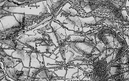 Old map of Treswithian Downs in 1896