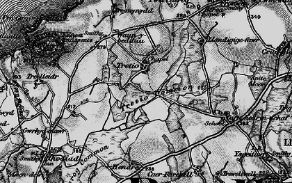 Old map of Tretio Common in 1898