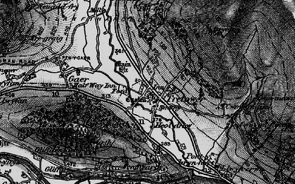 Old map of Tretower in 1897