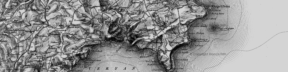 Old map of Treveor in 1895