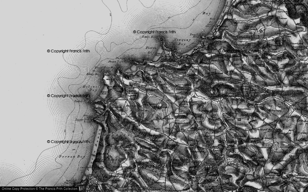 Old Map of Historic Map covering Cubert Common in 1895