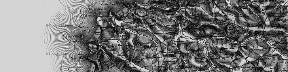 Old map of Cubert Common in 1895