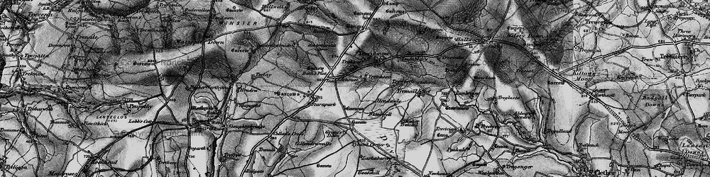 Old map of Trewassa in 1895