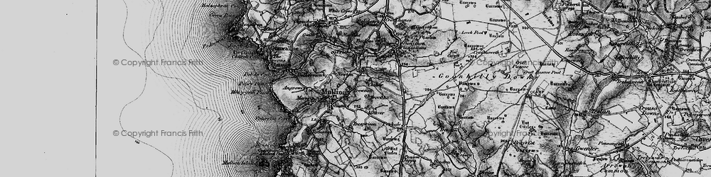 Old map of Bochym Manor in 1895