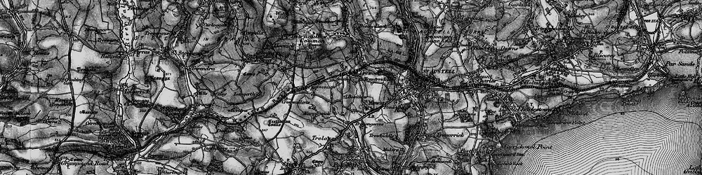 Old map of Burngullow in 1895